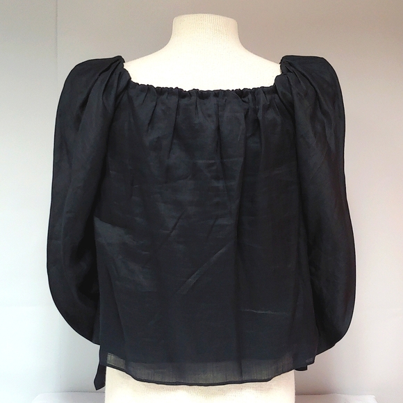 Frame Black Off the Shoulders Shirt Size M - Picture 5 of 11